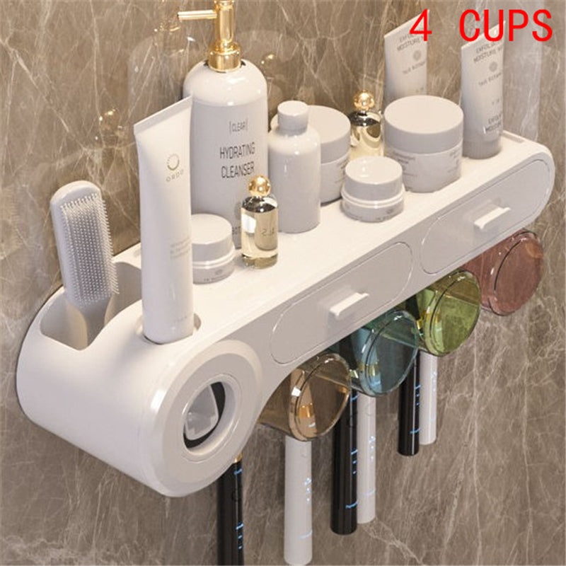 Automatic Toothpaste Dispenser Wall Mount for Bathroom - Squeeze & Storage
