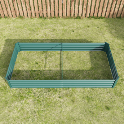 Metal Raised Garden Bed Kit 7.6x3.7ft for Vegetables, Flowers, Herbs - Black