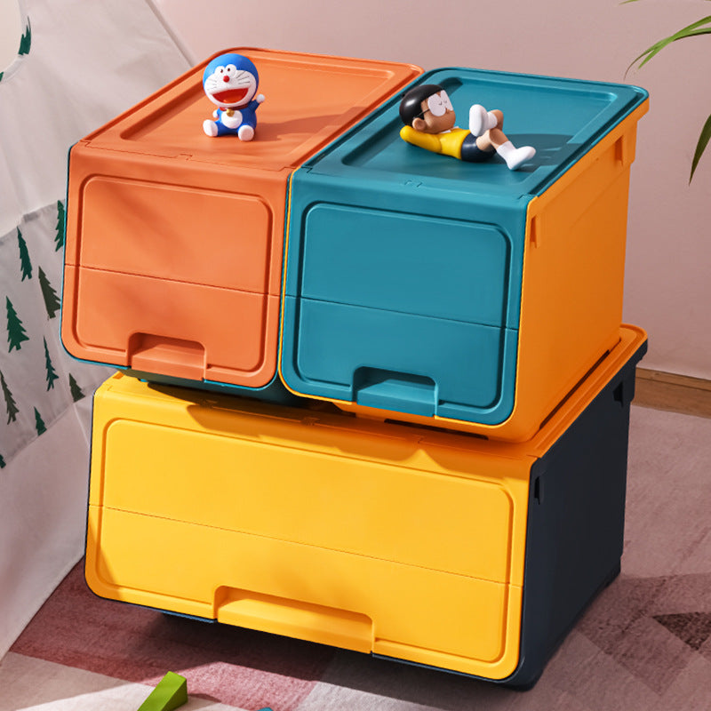 Multi-Style Plastic Storage Box Set with Flip Lid for Kitchen & Home Organization