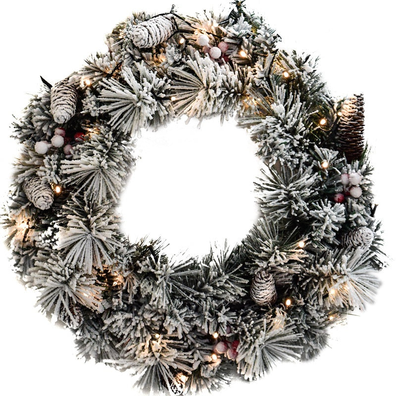 Encrypted Flocking Christmas Garland - Window Decoration for Holiday Festive Decor