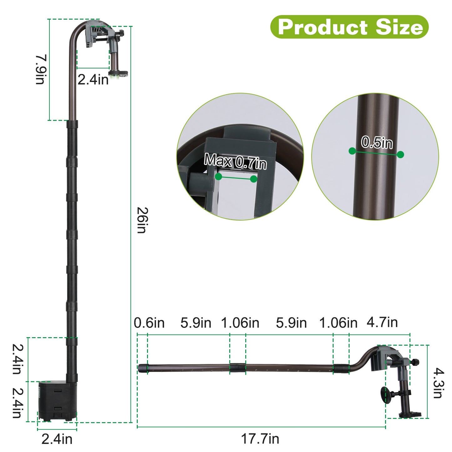 External Canister Aquarium Filter 600L/h Flow Silent Fish Tank Cleaner L Size