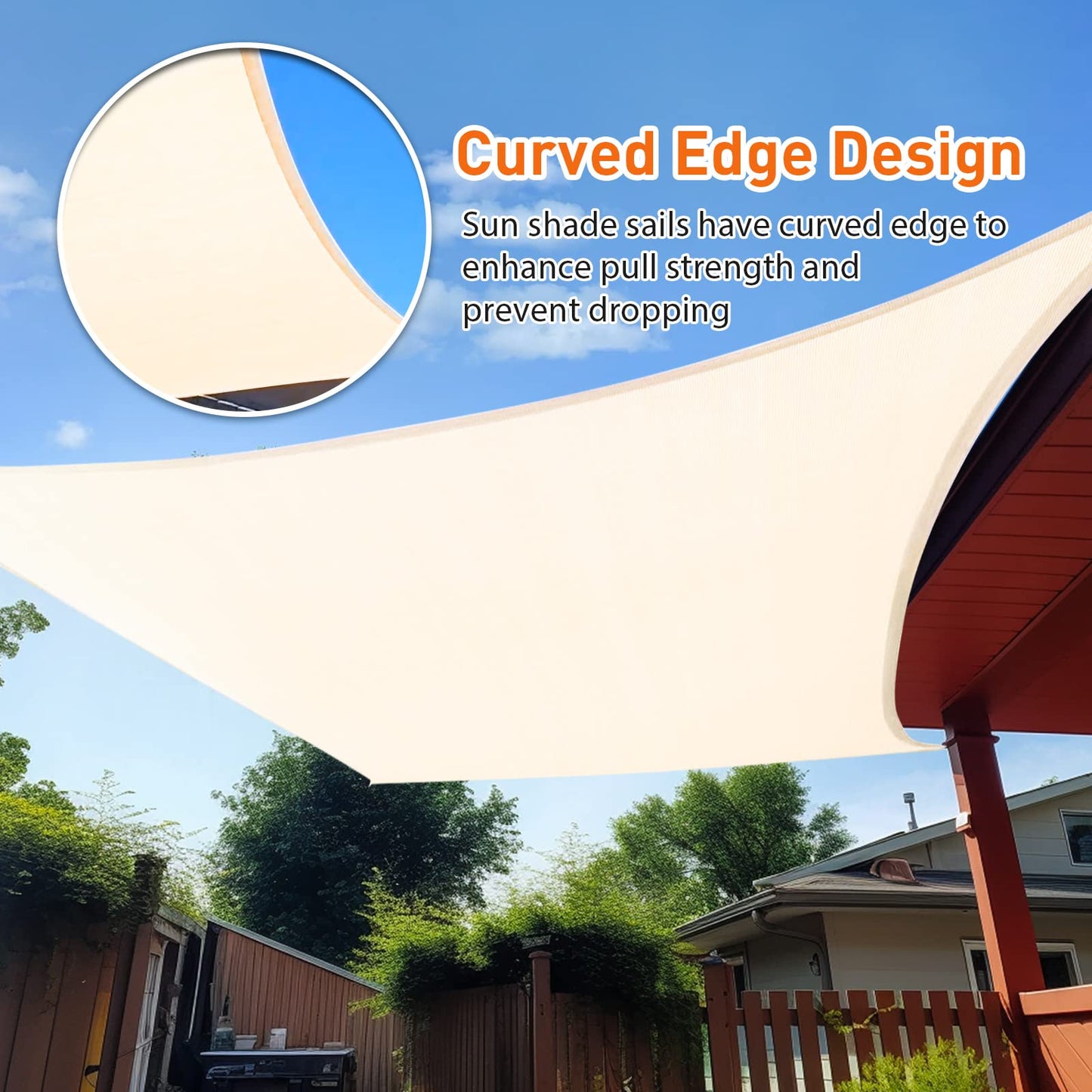 10x10 ft Sunshade Sail Garden Canopy UV Protective Waterproof Shade Sail - Multiple Colors