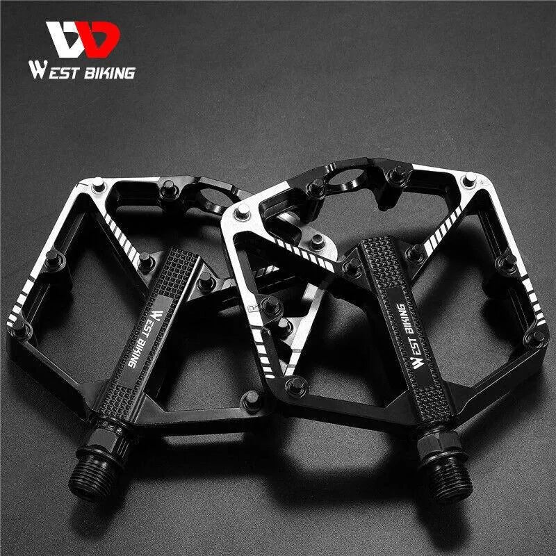 Aluminum MTB Bicycle Pedals 9/16 Inch Black with DU Bearing - Mountain & Road