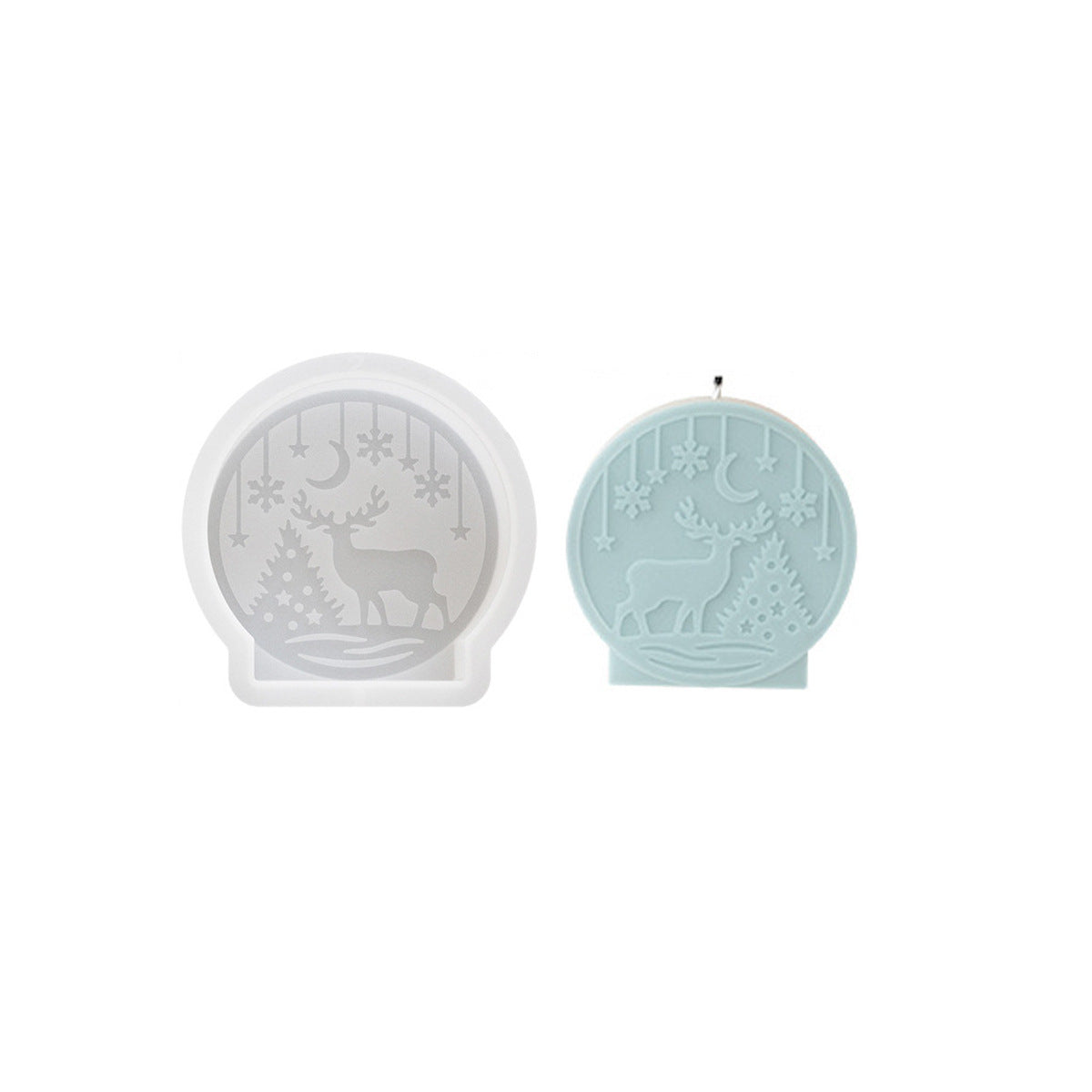 Round Snowman Candle Mold Silicone for Candle Making & Decorations