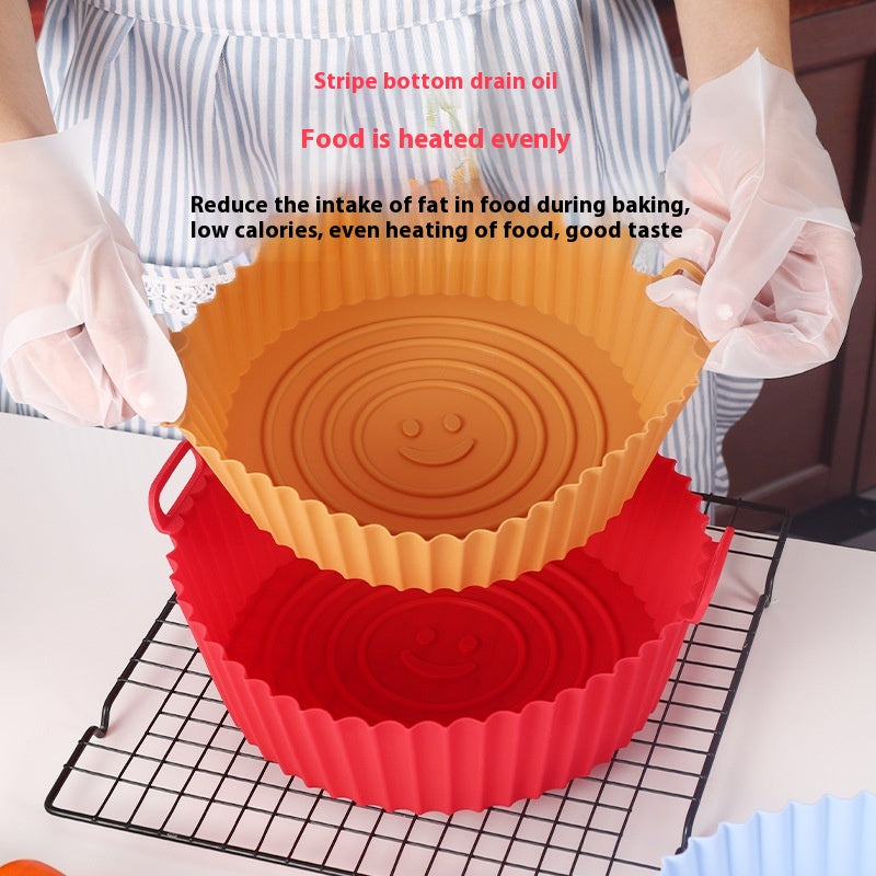 High Temp Silicone Air Fryer Tray - Square Kitchen Baking Mold, Multiple Colors