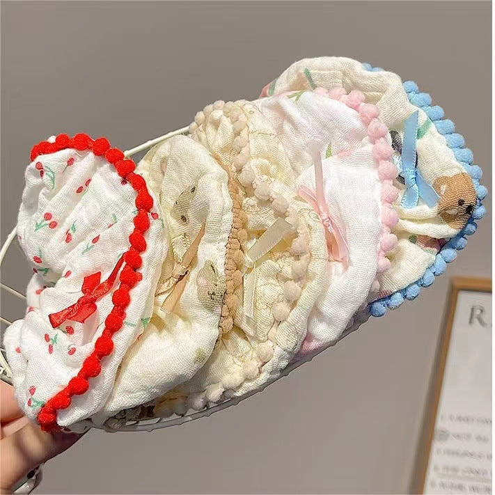 Cute Large Intestine Hair Band for Women - Colorful Hair Tie with Balls