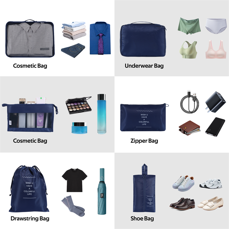 Solid Color Clothing & Wardrobe Storage Bags - Set of 8 or 9