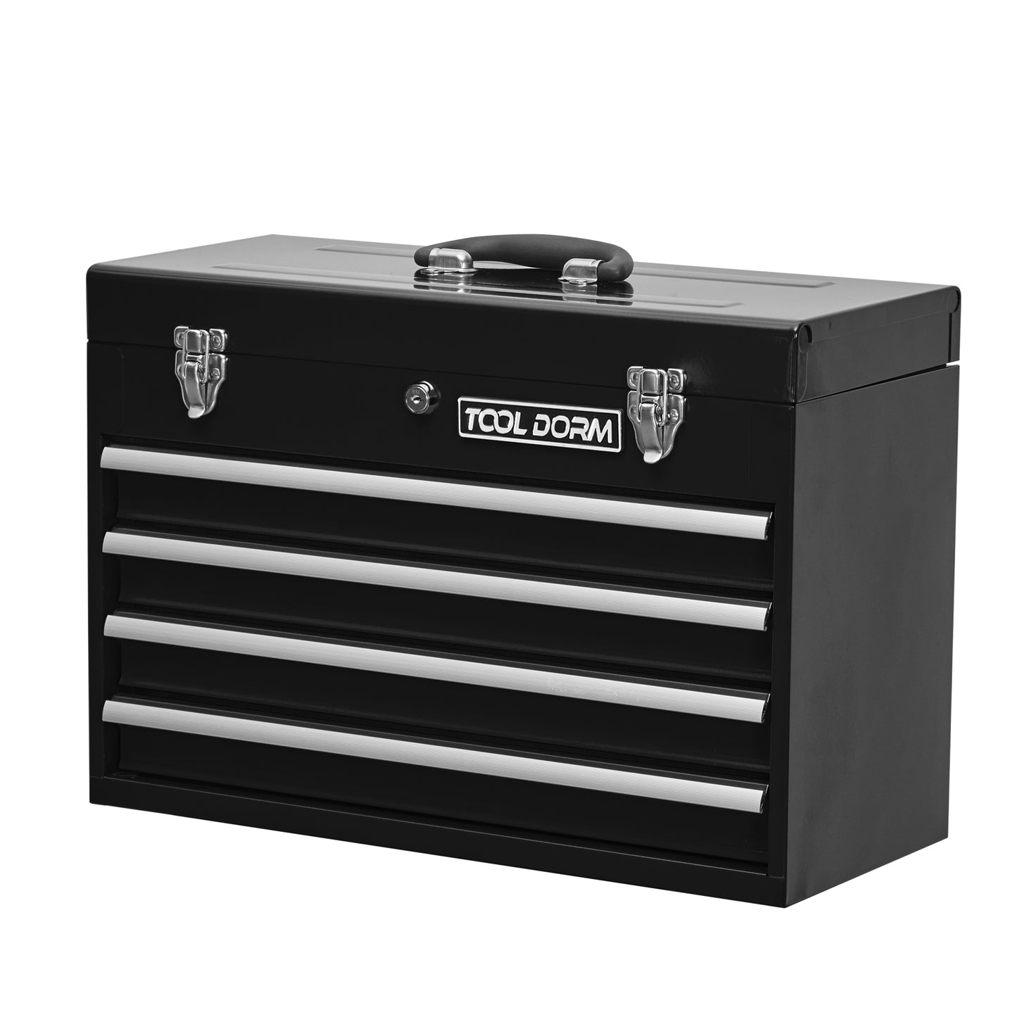 20.3-Inch Metal Tool Box with Drawers, Lockable Steel Chest for Garage and Workshop