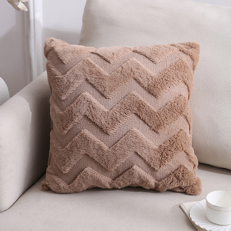 Nordic Double-Sided Plush Pillow Cover 45x45cm Sofa Cushion Case Home Decor
