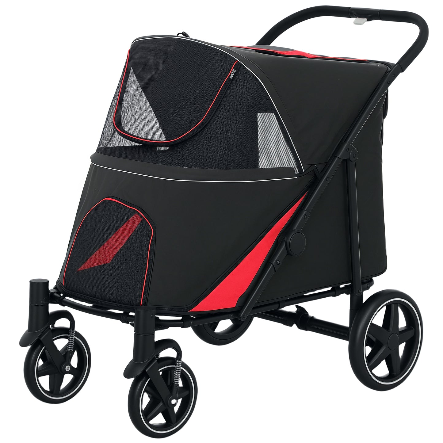 Foldable Dog Stroller for Medium and Large Dogs - Black, 865x585x220mm