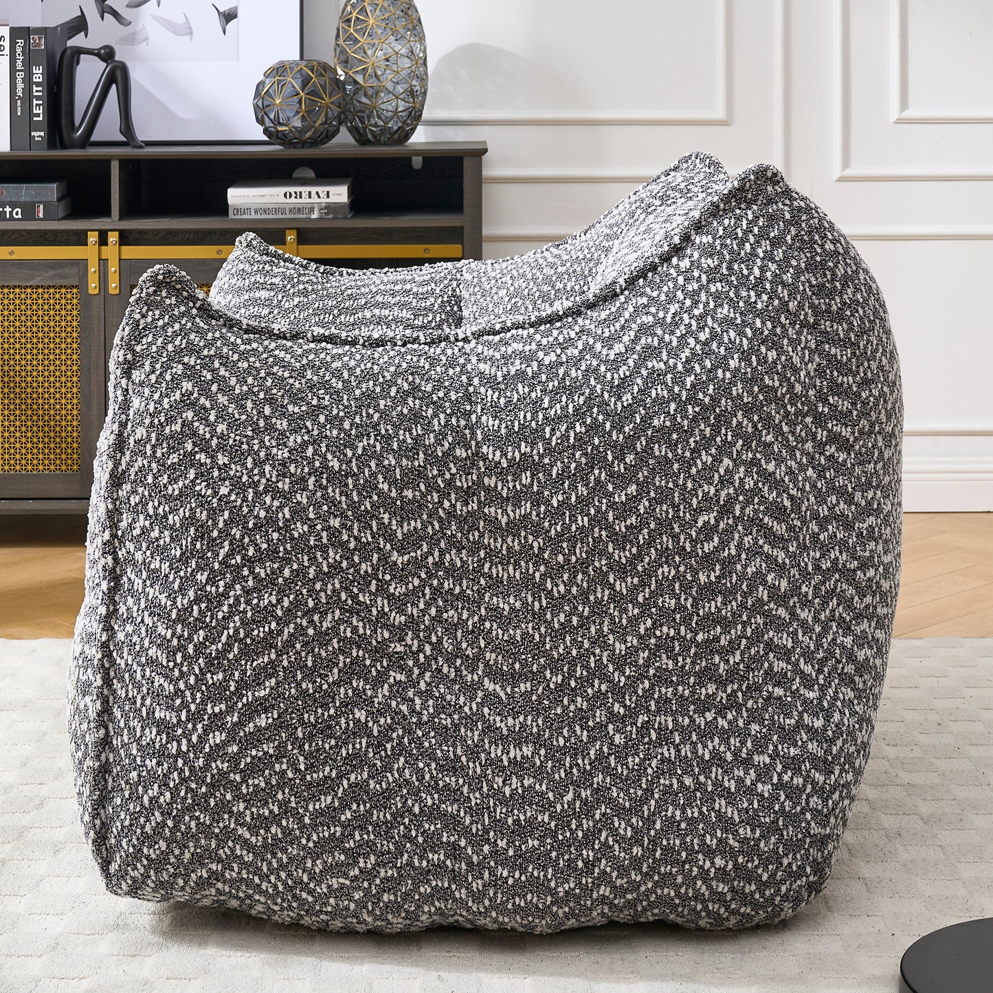 Comfortable Grey Bean Bag Sofa Chair for Living Rooms