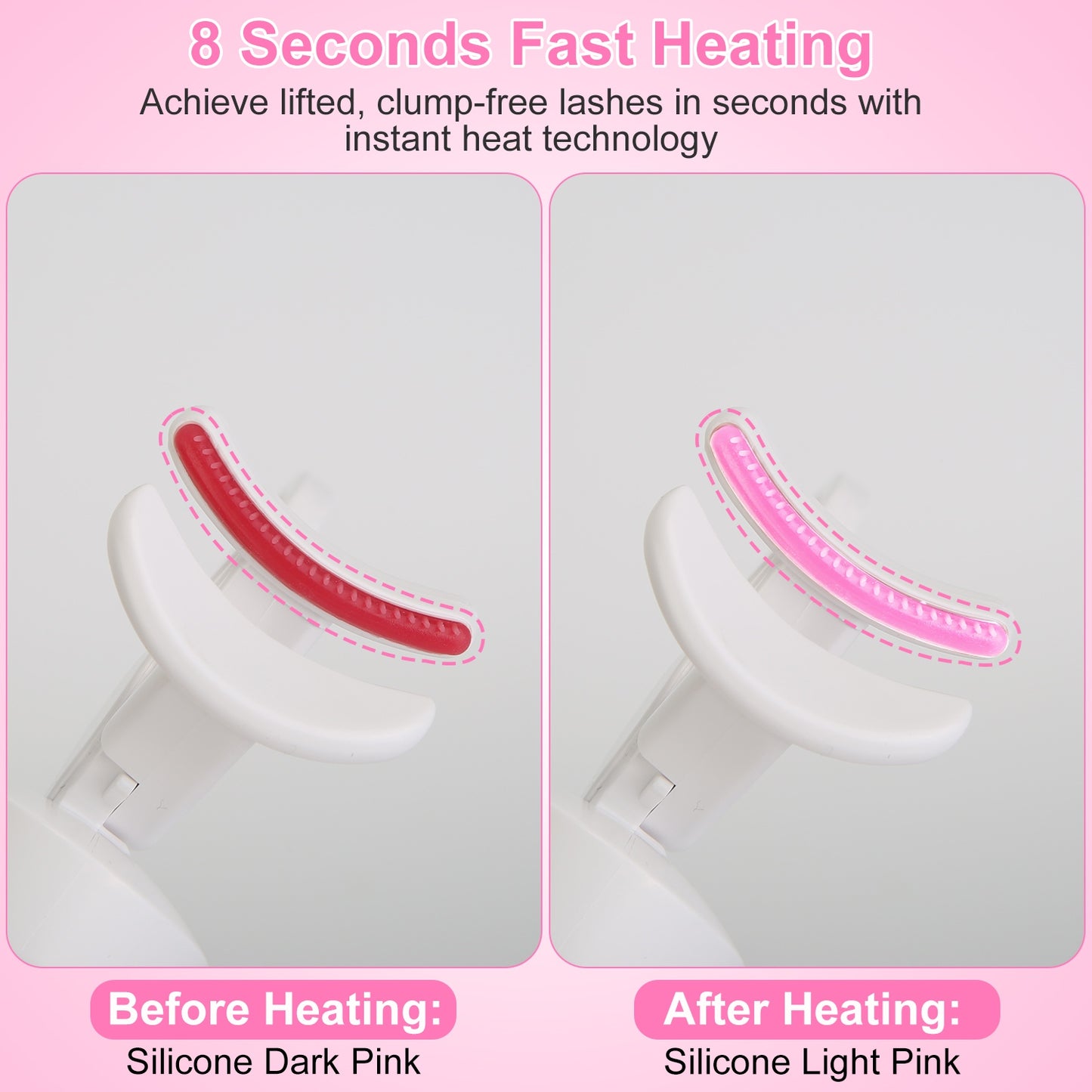 2-Pack Heated Electric Eyelash Curler - USB Rechargeable with 3 Temp Settings