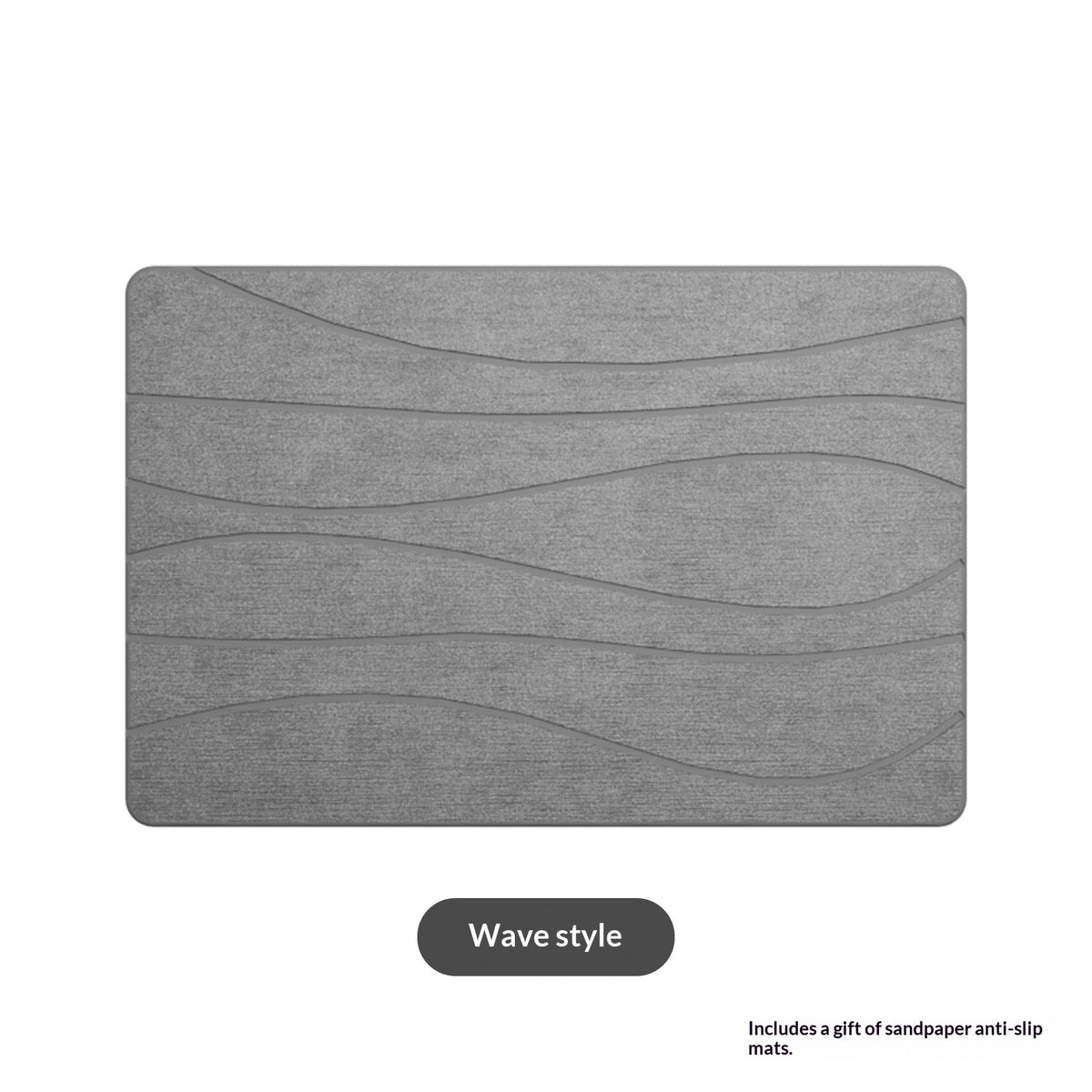 Diatomaceous Mud Carving Bathroom Floor Mat - Water-Absorbing, Quick-Dry, Non-Slip, Modern Minimalist Design