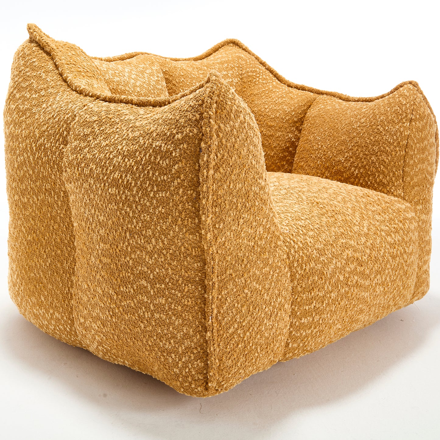 Yellow Chenille Bean Bag Chair - Comfortable Lazy Sofa for Adults