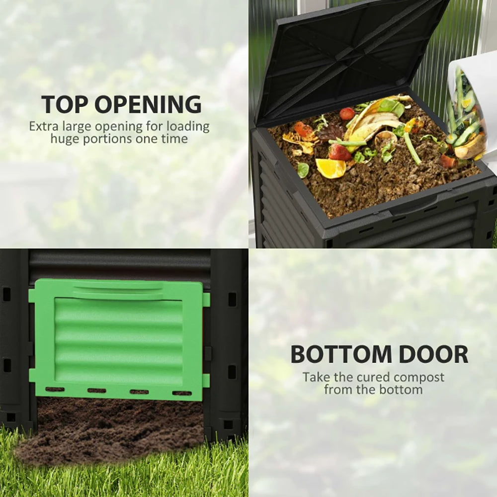 Garden Compost Bin 80 Gallon Outdoor Large Capacity Composter Fast
