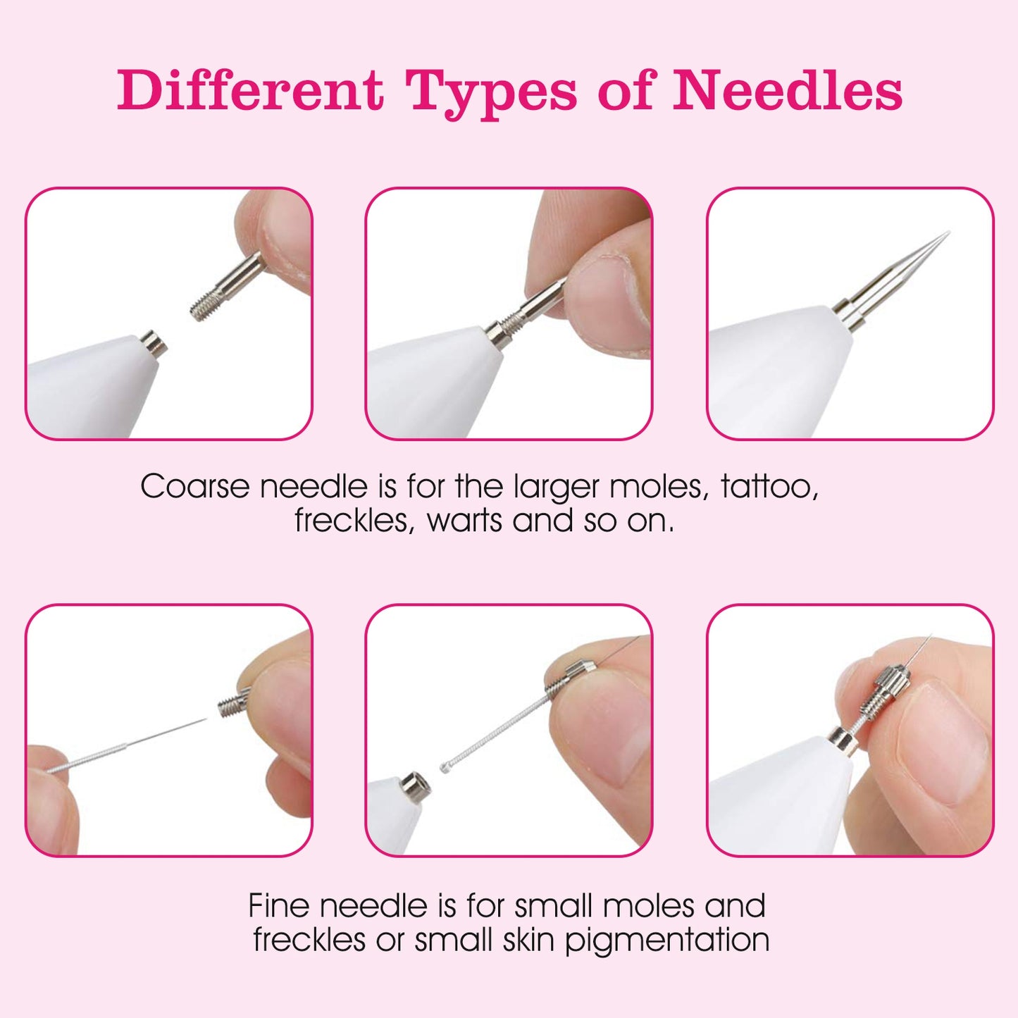 2 PCS Skin Tag Repair Kit - 9-Level Adjustable LCD Beauty Tool with Needles