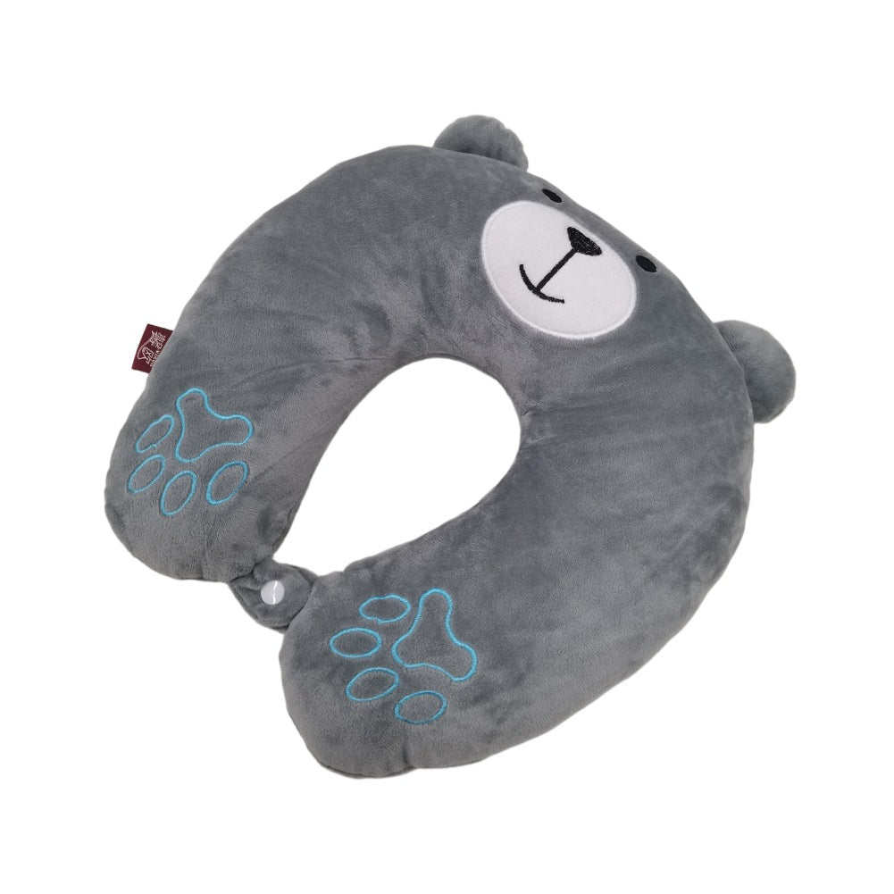 Cute Animal Travel Neck Pillow with Plush Support for Airplane Office
