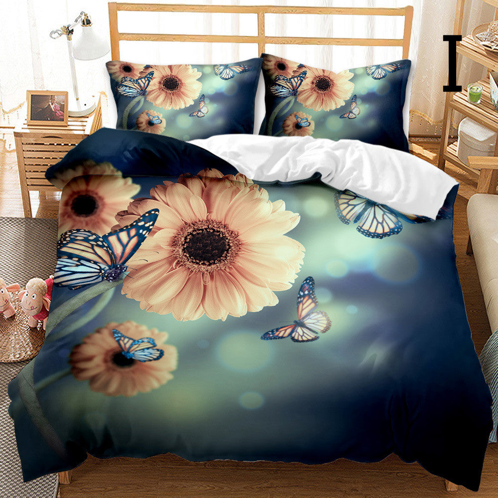 Butterfly Series Bedding Quilt Cover Set - Modern 3-Piece Bed Linen