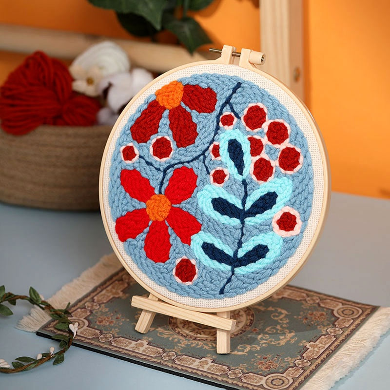 Flower and Grass Stamp Material Pack for Embroidery Crafts - Handmade