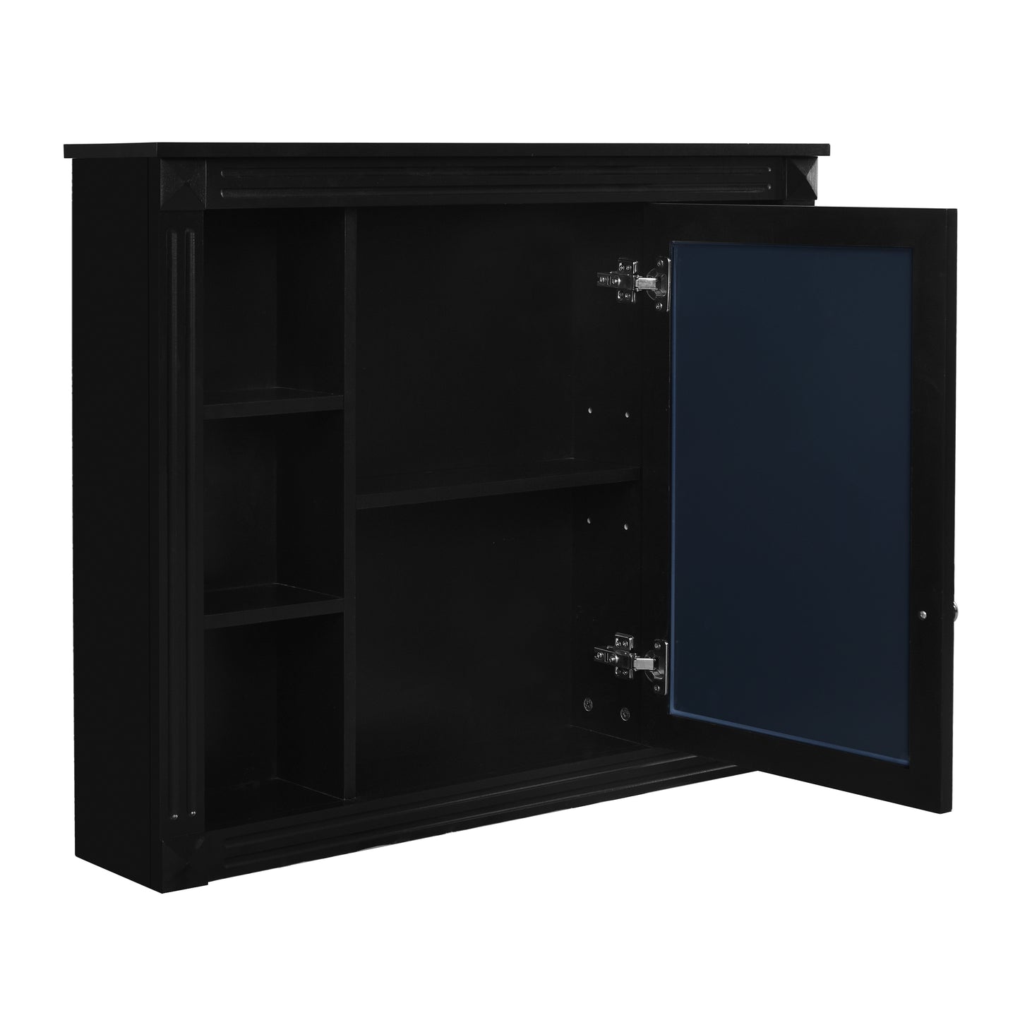 36'' Modern Bathroom Vanity with Black Mirror Cabinet & Sink