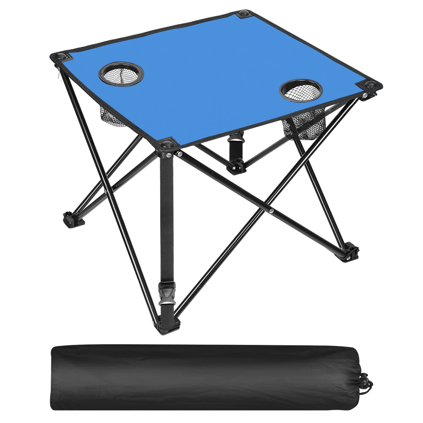 Portable Folding Camping Table with Cup Holders - Multiple Colors & Sets
