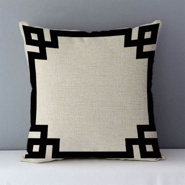 Geometric Abstract Pillow Cover - Modern Linen Cushion Case for Living Room & Bedroom