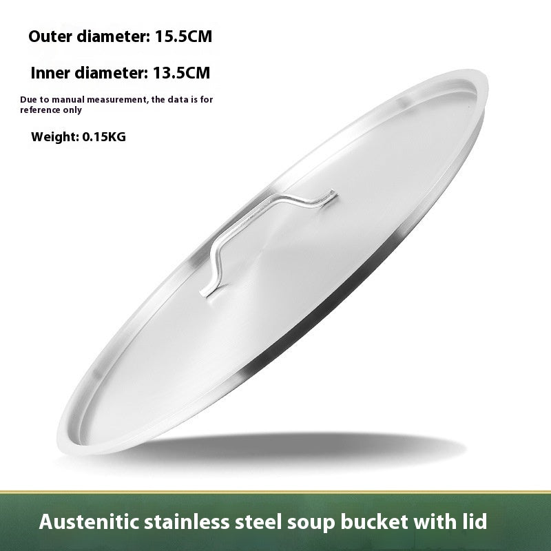 Extra Thick Stainless Steel Soup Pot Lid Food Grade Kitchen Storage Cover