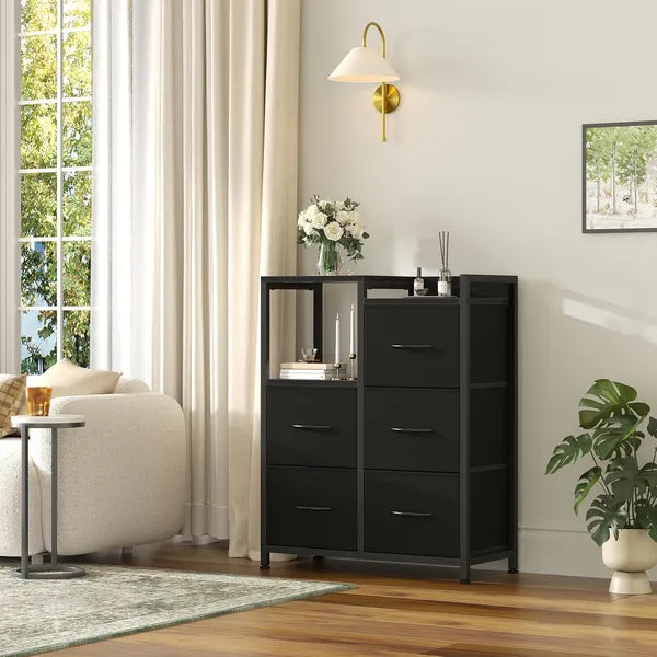 5 Drawer White Dressers For Bedroom 2 Tier Shelf Small Fabric Dresser