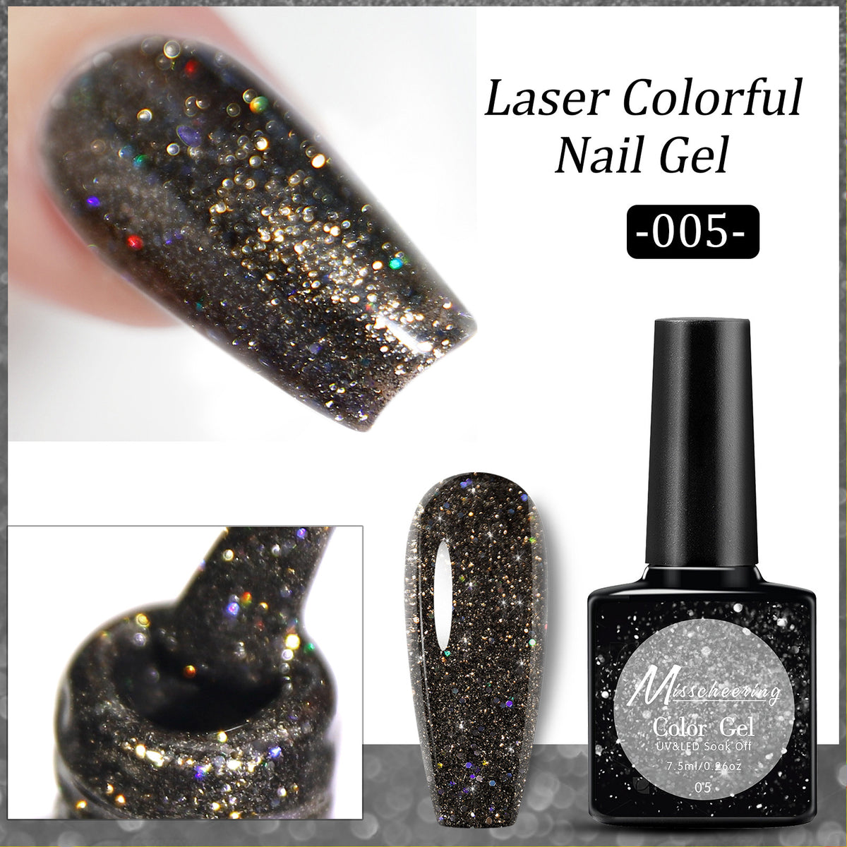 Diamond Sequins Glue for Nail Art - Gradient UV Polish & Glitter Embellishments