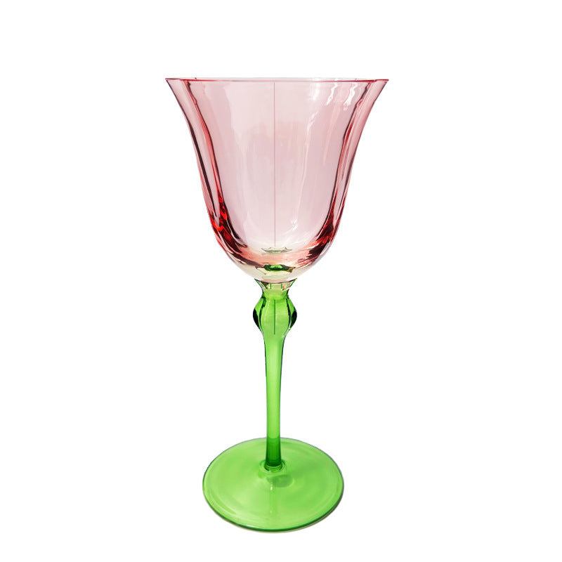 Vintage Crystal Flower Goblet - European Style Wine Glass 301-400ml