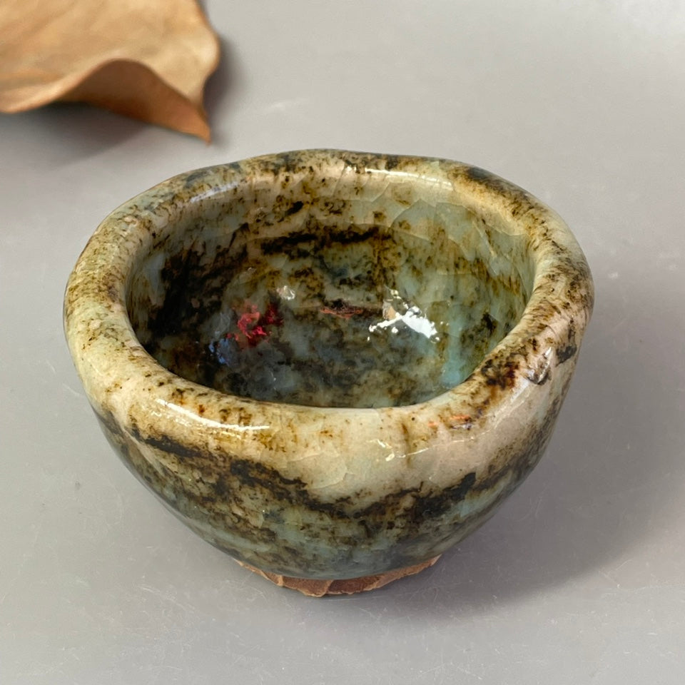 Ice Cracked Tea Cup Set - Small Japanese Style Pottery Drinkware with Variations