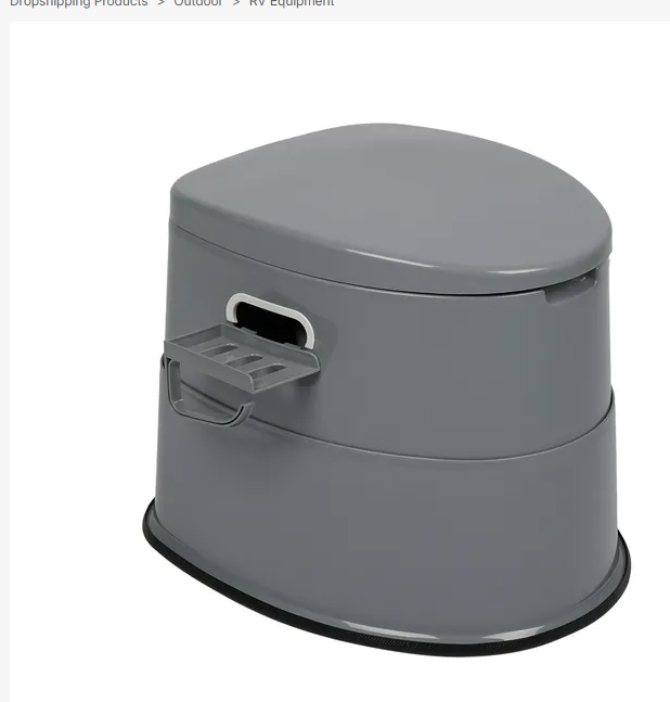 Portable Toilet with Non-Slip Mat - Grey Outdoor Solution
