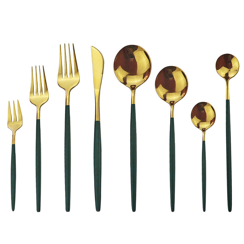 Stainless Steel Cutlery Set - Steak Knife, Fork & Spoon - Multiple Finishes
