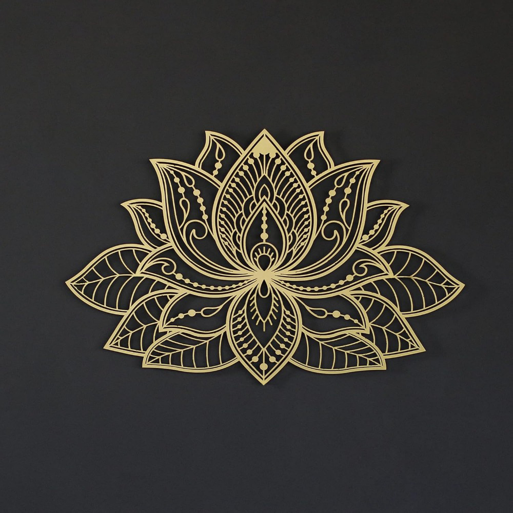 Radiant Lotus Mandala Wrought Iron Wall Art - Zen Decor