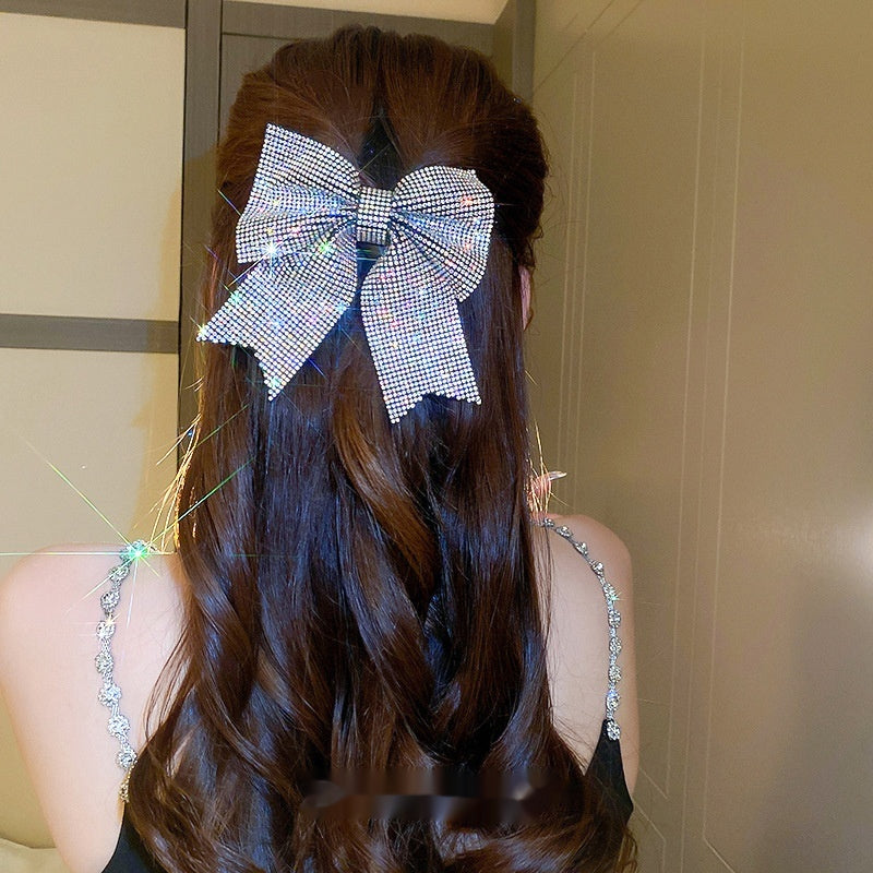 Diamond Bow Hair Clip Spring Clip Hairpin for Women Hair Accessories