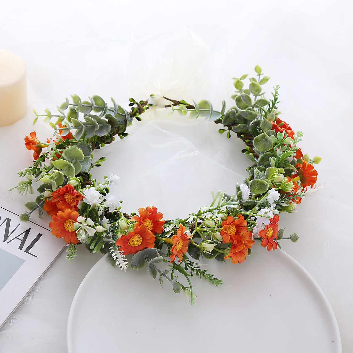 Forest Leaf Bridal Wreath Headwear