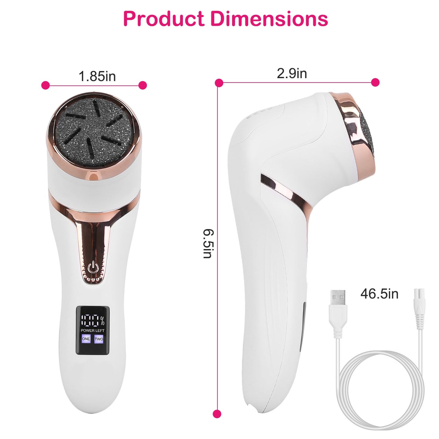 17-Piece Electric Foot Callus Remover with Vacuum and 3 Grinding Heads