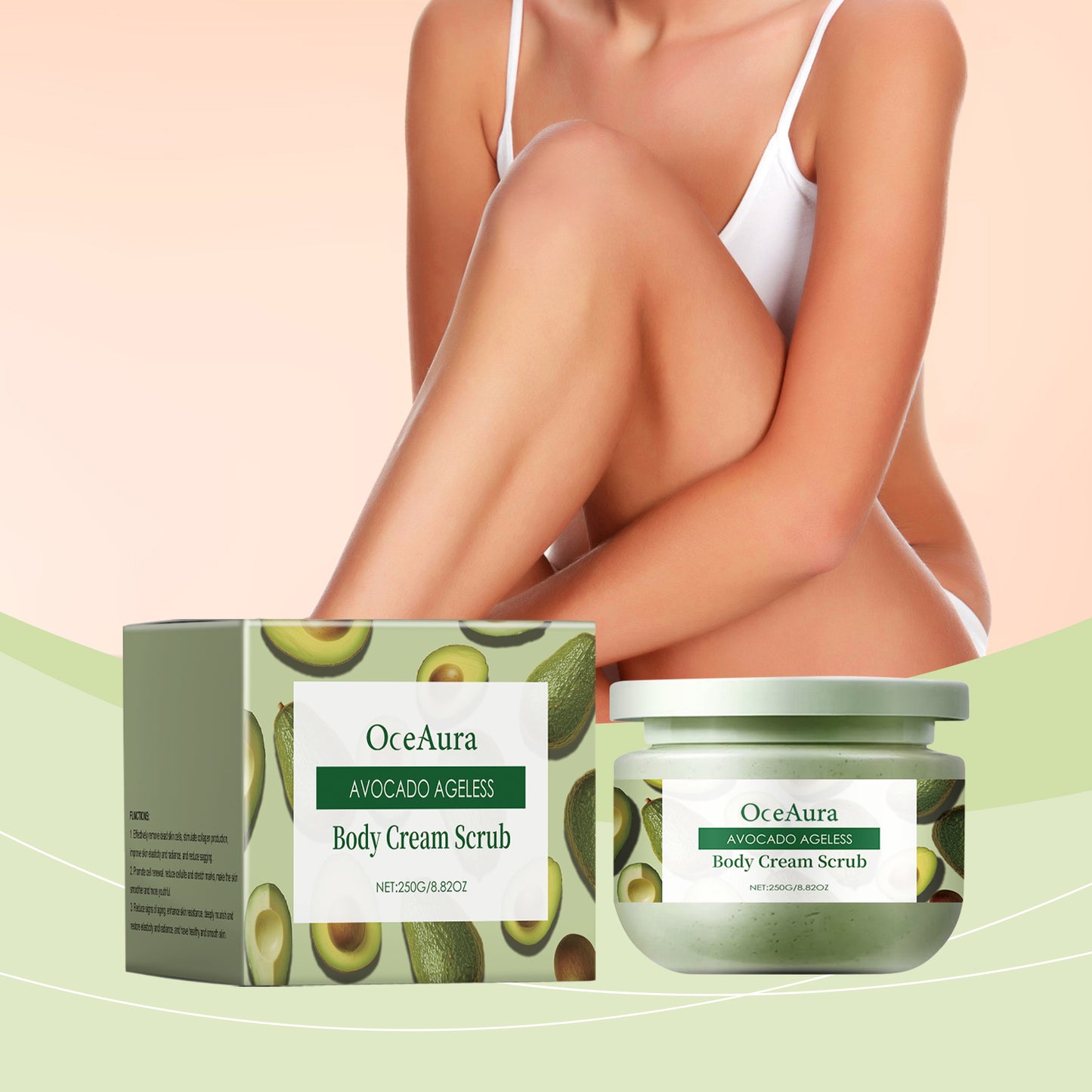 Avocado Exfoliating Body Scrub for Smooth Hydrated Skin - 250g