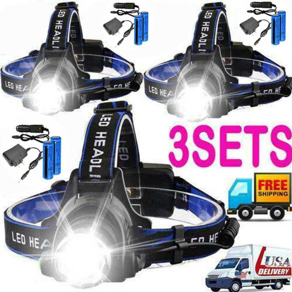 Super Bright Rechargeable LED Headlamp with 3 Modes - Camping & Hiking