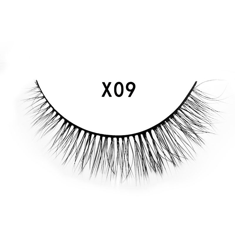 3D Mink Hair False Eyelashes 3 Pairs - Natural Cross Style, Handmade