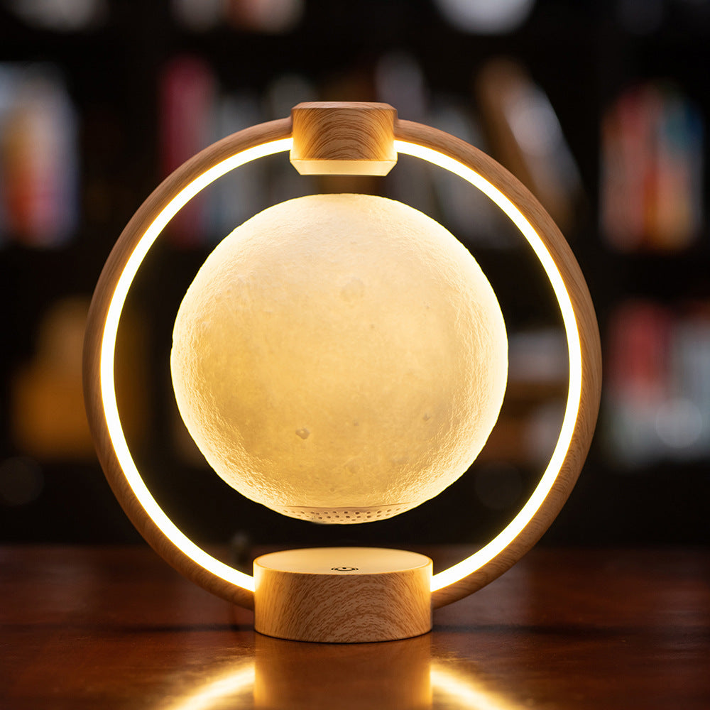 Maglev Moon Light Bluetooth Speaker with 3D Stereo Colorful Glare - Indoor Night Light