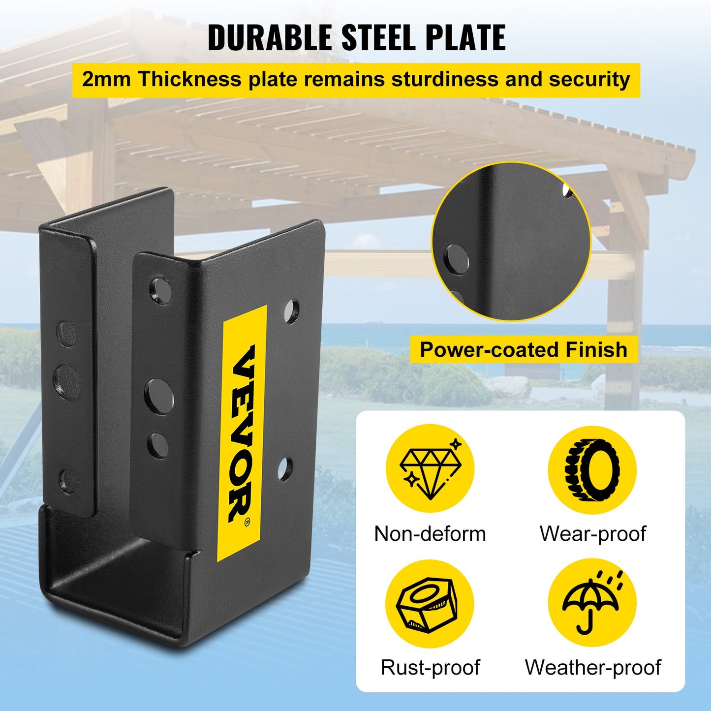 Outdoor Concealed Joist Hanger Set for 2x4 Lumber - Black, Pack of 24