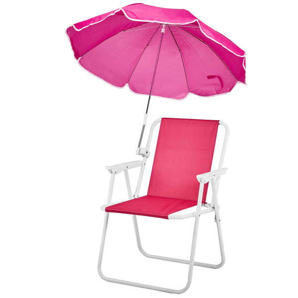 Folding Beach Chair with Umbrella - Lightweight, Portable, 265lbs Capacity