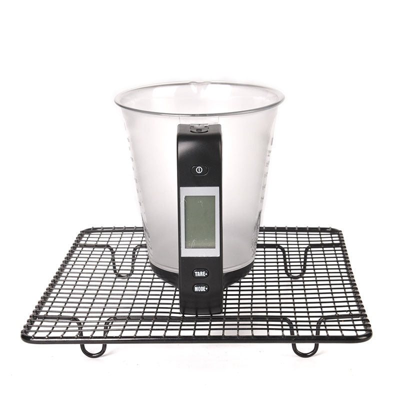 Electronic Measuring Cup and Kitchen Scale - Multifunctional Meal Scale, Battery Operated, Black