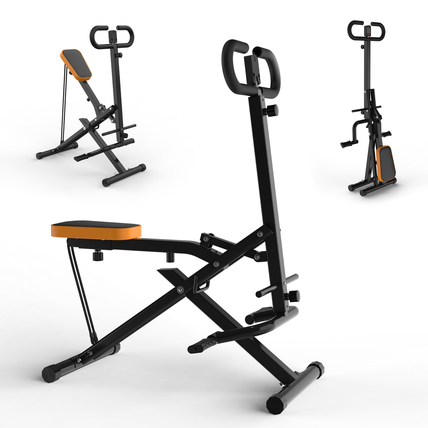 Squat Machine for Home Gym - Foldable Glutes Trainer with Resistance Bands