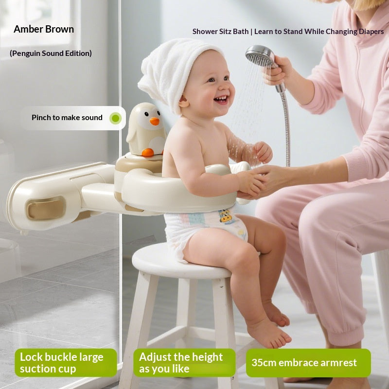 Baby Bathing Support Stand - Infant & Toddler Standing Bath Aid