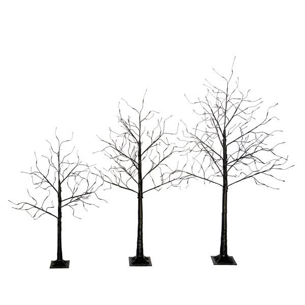 Halloween Ghost Trees Set with Purple LED Lights - 3 Sizes