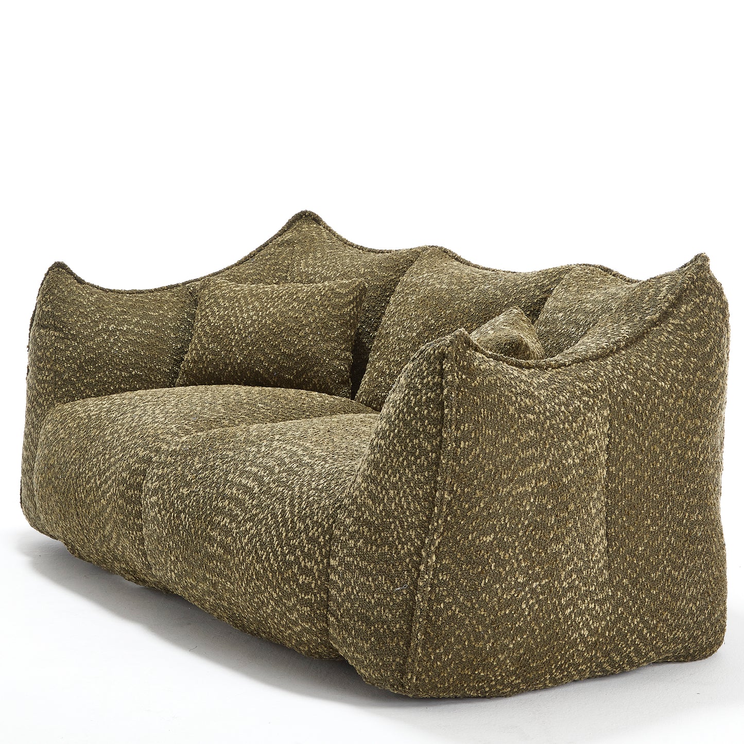 Comfortable Square Bean Bag Chair - Olive Green, Foam Core for 2