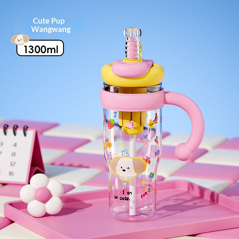 Ice-Blended Jumbo Water Bottle with Cartoon Colors - 1300ml Drinkware