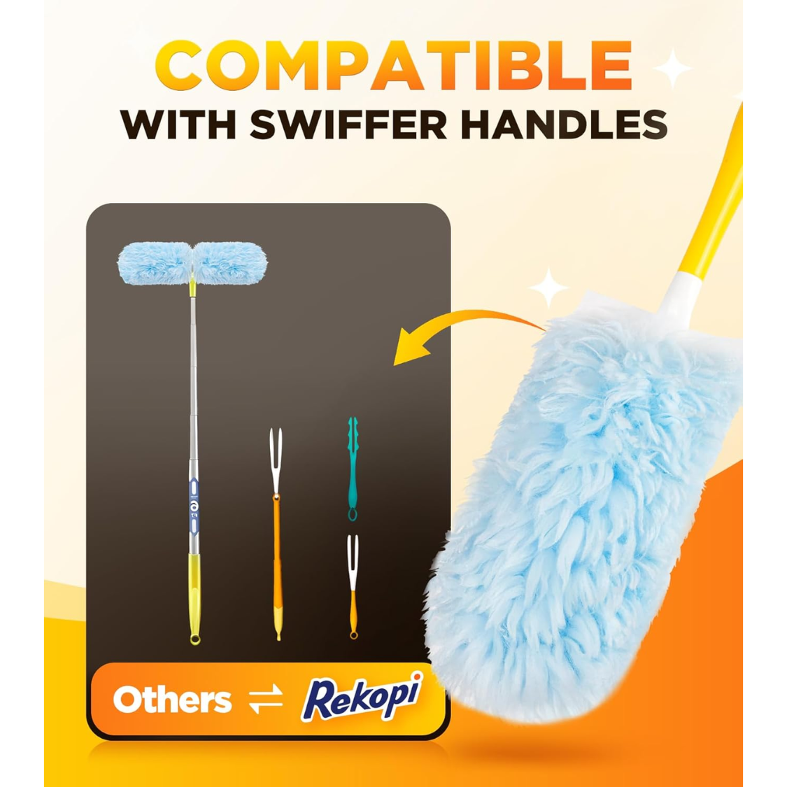 30 Count Microfiber Duster Refills for Swiffer - One-Sided, Unscented Home Cleaning